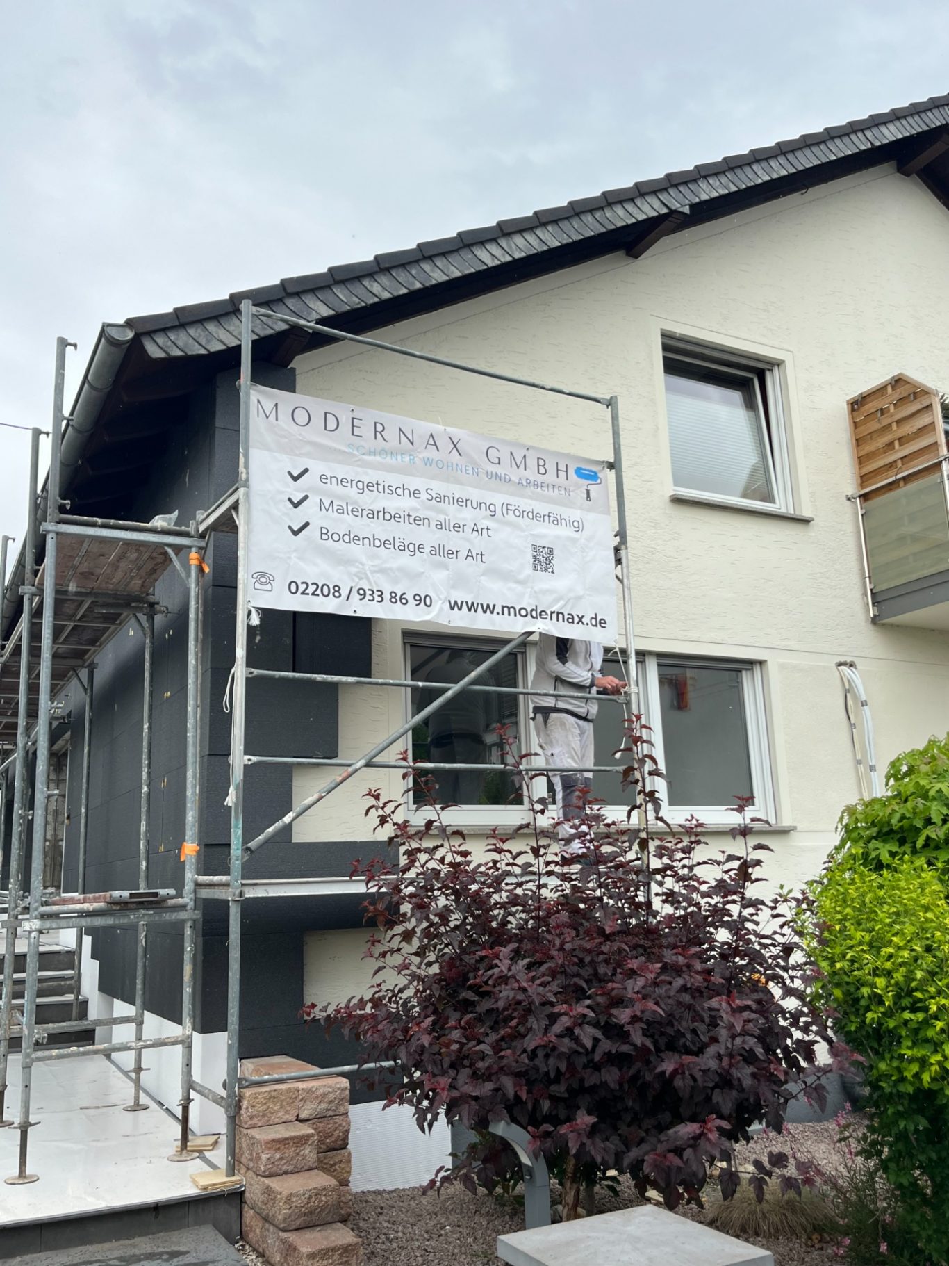 Gerüstaufbau der Frontseite